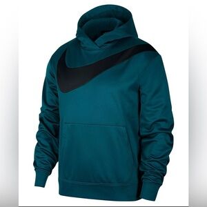 Nike Teal Therma Fit Dri Fit Hoodie with Black Large Check Logo Size Medium